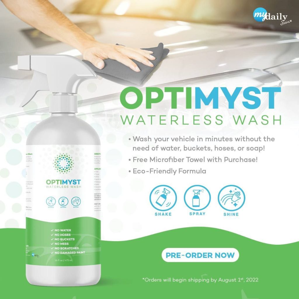 New Product Available for PreOrder Optimyst Waterless Wash! Dale