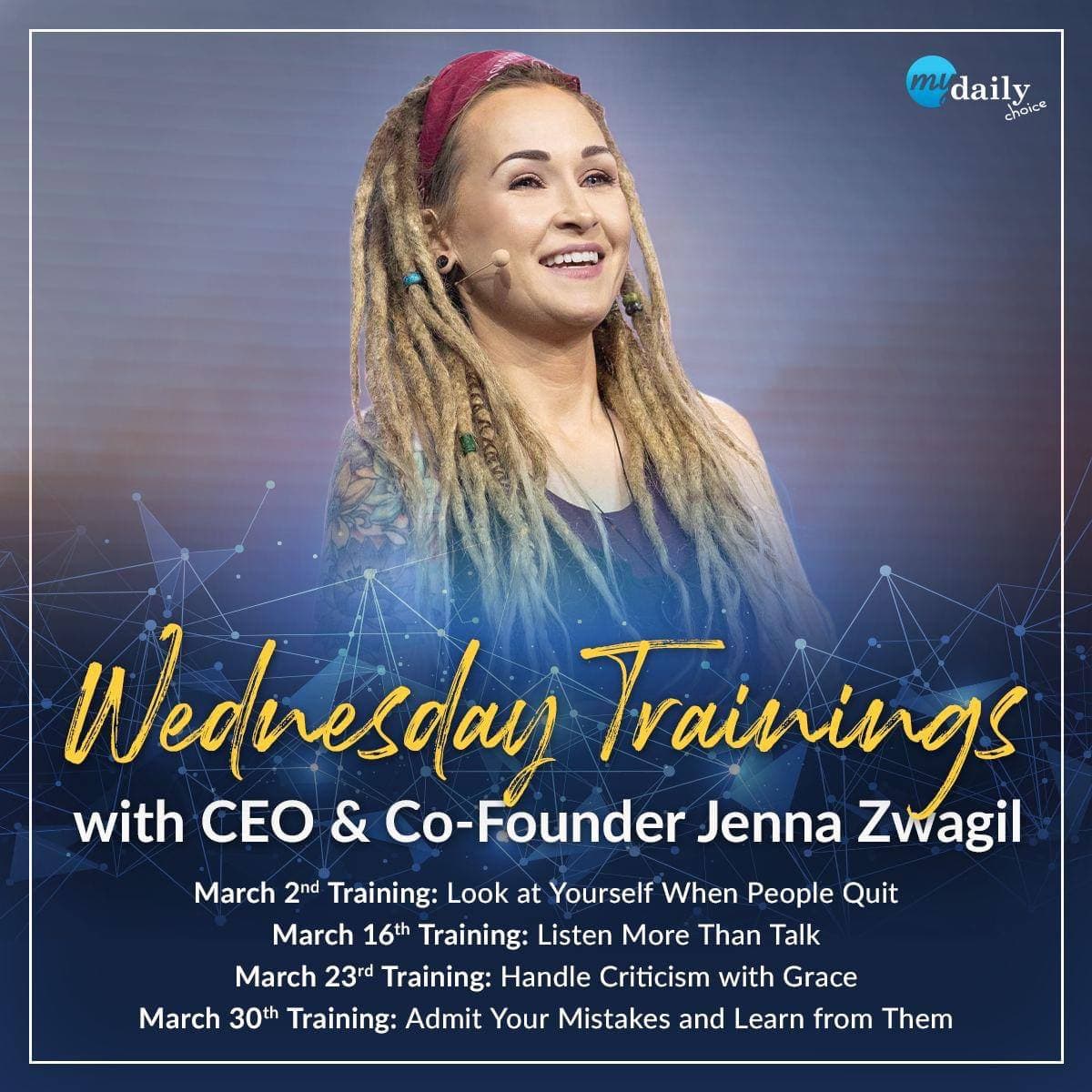 Register Now: Leadership Training Series w/Jenna Zwagil on 3.16.22