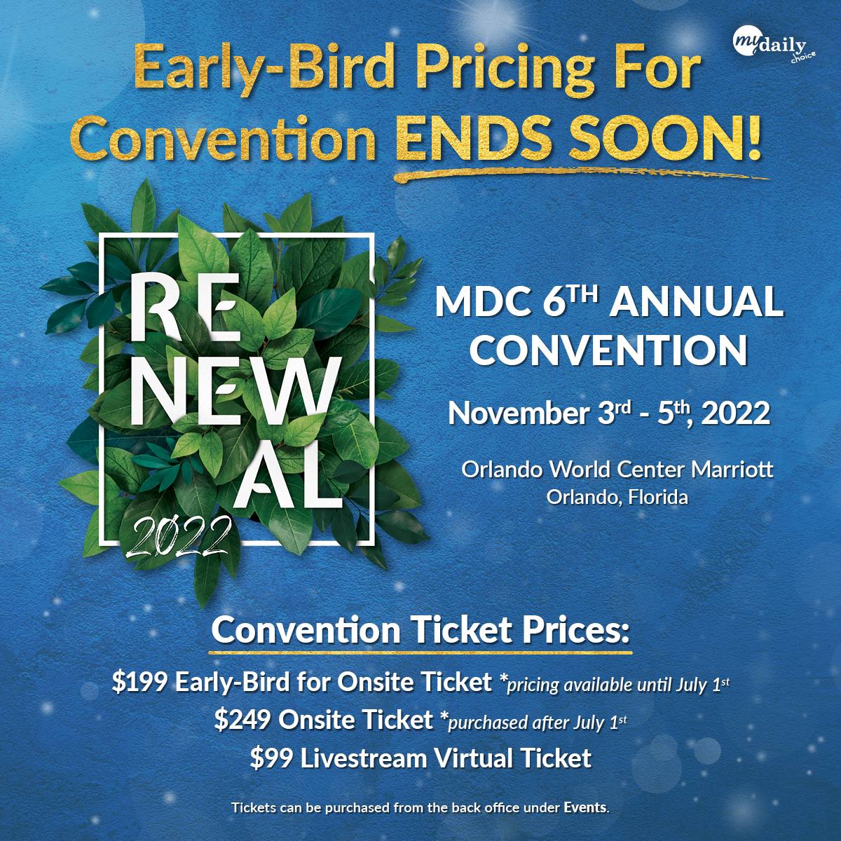 Convention Early Bird Pricing to End Soon!