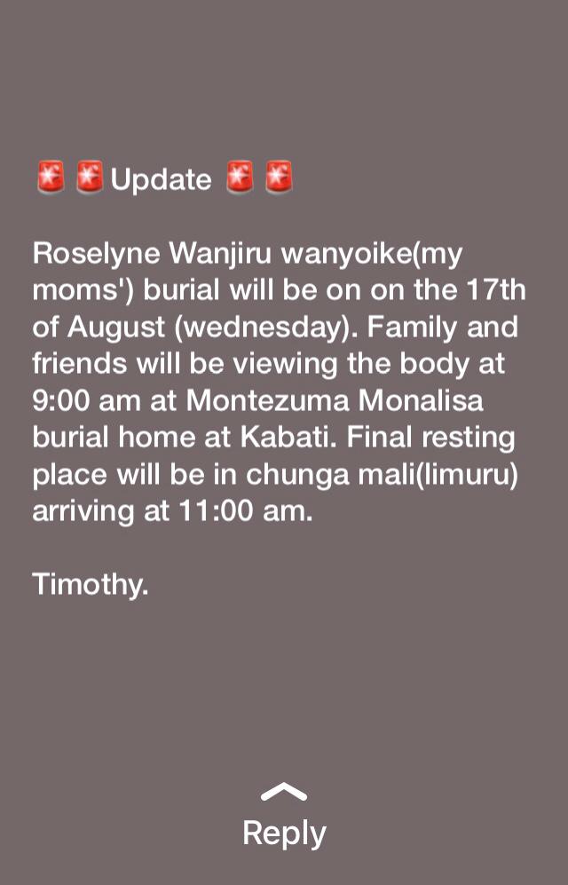 Services in Kenya for Roselyne, Our MyDailyChoice Family Member